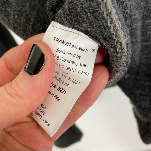 Transit Par Such Reversible Sweater Jacket Cardigan Womens Size Small Gray Beige - Picture 10 of 13